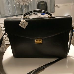 MARK CROSS NWT BLACK LEATHER BRIEFCASE